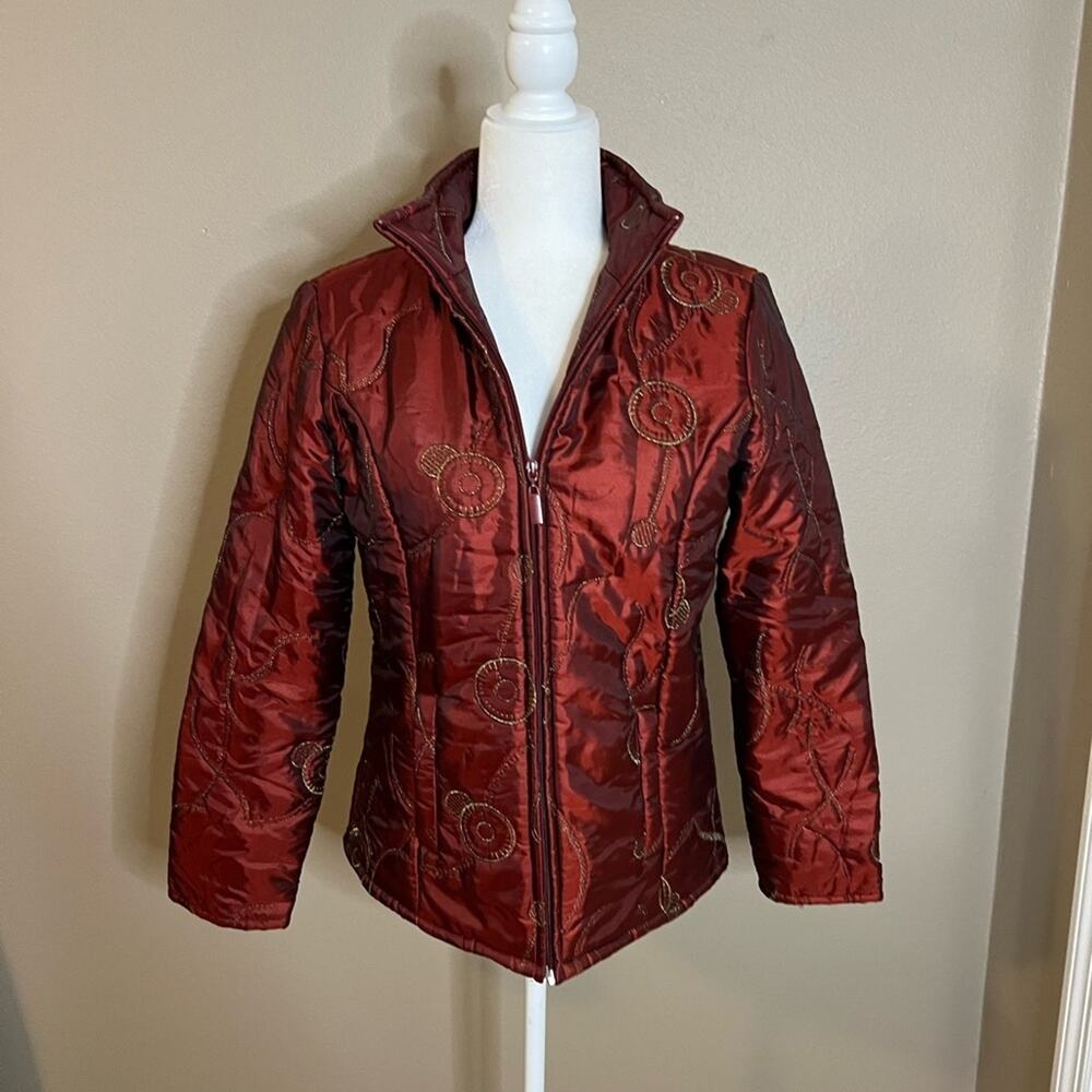 Vintage Birch Hill Gorgeous Art to Wear Puffer Jacket with embroidery M